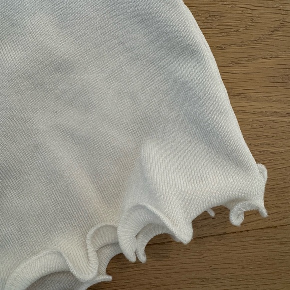 Zara White Ruffled Sleeveless Tank Top - Picture 3 of 4